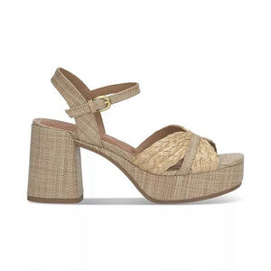 Lucky Brand Woman’s Sz 8 Rattan Burlap Marrika Platform High Heel Sandals NWT